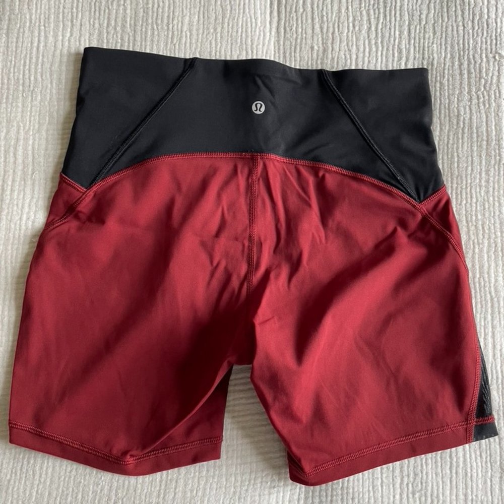 Lululemon bike shorts - red and black